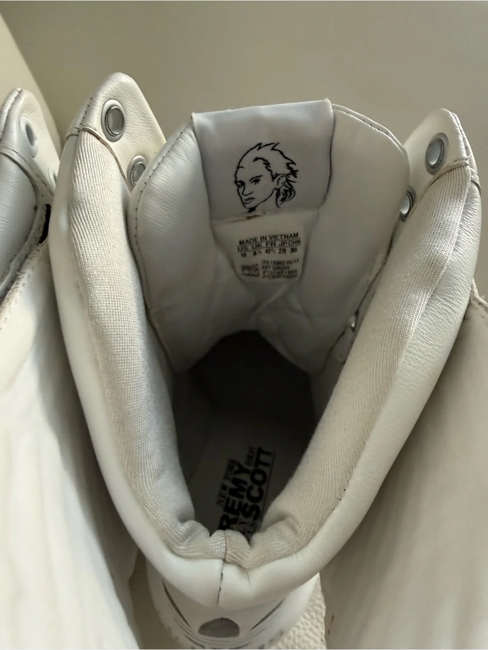 Jeremy Scott White Wedge Sneakers with Black and Gold Stripes and Wing Detail 10